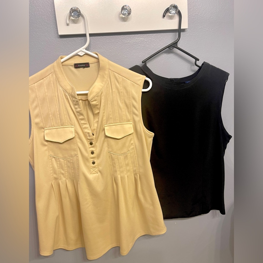 2fer Karen Scott & Cocomo Tops Sz M EUC